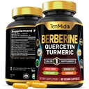 Berberiini täydentää miesten ja naisten, 8in1 Formula Quercetin, Turmeric, Apple Sider viinietikka, Beet Root & More - Ruoansulatus, Immuuni tuki - Rikas ravinne - 90 kapselia