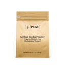 Puhdas Alkuperäinen ainesosat Ginkgo Biloba Powder (8 oz) Aina puhdas, Ei täyteaineita tai lisäaineita, Lab Varmennettu