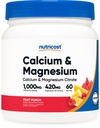 Nutricost Kalsium Magnesiumjauhe (Fruit Punch, 60 tarjoilua) - Luun tuki, ei-GMO, Gluteeniton (alkaen kalsiumsitraatista ja magnesiumsitraatista)