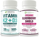 Max Imeytyminen K2-vitamiini + D3 & Organic Elderberry mustaherukka ja Echinacea ...