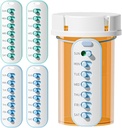 Odaro 4 pakkaus pilleri muistutus, Lanyad tai Tarra pilleri jäljitin, Työskentele useimmat pullot, Reusable Lääkkeiden seuranta Korvaava vitamiini viikoittain (7 vrk) Lääketiede Organizer