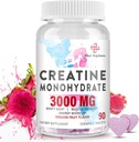 3000 MG Kreatiini Monohydraatti naisille ja miehille, Creatiinipillerit BCAA & Hydrolyzed Collagen Creatiini Purutabletteja suorituskykyä ja hyödyntämistä varten, vahvuus, Dragon Fruit Flavor, 90 tablettia