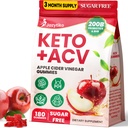 Apple Cider Vinegar Gummies, Advanced ACV Gummy with Probiotics, BHB, B12 and Keto Support - Keto Acv Gummies for Detox, Metabolia, Digestion, Gut & Immuuni Health - Sokeriton, Vegan, 180 Counts