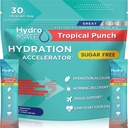 Elektrolyyttijauhe Sokeriton nesteytys Packetit Trooppinen Punch HydroMATE 30 Sticks
