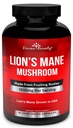 Organic Lions Mane Mushroom Kapselit - 1800mg Vahvin Lion's Mane Mushroom Supplement - non-GMO Lions Mane Extract Powder - Nootropic Brain Supplement - Brain & Immuuni Tuki - 90 Kasvissyöjä Caps