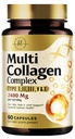 Multi Collagen Peptides 2400 mg naisille Paras Hydrolysed Collagen Complex 5 tyypit (I, II, III, V, X) - Grass Fed - Hiukset, iho, kynsi, Bone & Joint Tuki kauneus & hyvinvointi 60 kapselia