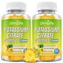 Kaliumsilikaatti Gummies, korkea kaliumlisä Gummies 1200 mg tuki jalat ja lihasten terveys, aikuisille ja lapsille, vegaaninen, ananas maku 120