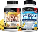 Turmeric Quercetin kanssa bromaiini täydennysosa (1 kuukausi tarjonta) Plus Triple vahvuus Omega 3 kalaöljyä Softgels (1 kuukausi tarjonta)