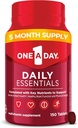 One A Day Daily Essentials, Multivitamiini naisille ja miehille, tukee terve aivojen ja lihasten toiminta ja immuuniterveys, aikuinen monivitamiini D-, E- ja B12-vitamiini, 150