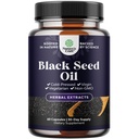 Vegaani Musta siemen öljy kapselit - Kylmä Pressed Nigella Sativa Musta Cumin Seed Oil kapselit Omega 3 6 9 Antioksidantteja ja Thymokinonin hiusten kasvua Immuuni tuki Yhteinen terveys ja digestio