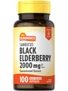 Sundance Sambucus Mustaseljakapselit 2000 mg 100 Count 
