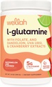 Wellah L-glutamiini Powder Watermelon Lime (50 tarjoilua) - 5g L-glutamiini per Serving, makeutettu Stevia