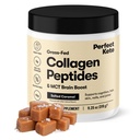 Täydellinen Keto Collagen Peptides Protein Powder with MCT Oil, Hydrolysed Collagen, Tyyppi I & III Supplement, Gluteeniton ruoho Fed, Low Carb, Keto Coffee Creamer, Collagen for Women & Men, Suolattu karamelli