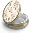 Pilleri Pillerilaatikko Peili Retro 3 Osasto Pieni pilleri tapauksessa laukku tai tasku Pronssi Pieni Roud pilleri laatikko tai vitamiineja, kalaöljy, lisäravinteet, pilleri sisältää matkalahjat(Vintage Floral)