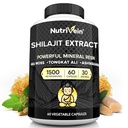 Nutrivein Premium Pure Himalajan Shilajit miehille ja naisille - 1500 mg - 60 kapselia - Tehokas hartsiuute Blended with Irish Sea Moss, Tongkat Ali, & Ashwagandha - Vitality, Clarity, & Performance