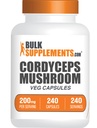 BulkSupplements.com Cordyceps Mushroom Capsules - Cordyceps Extract, Cordyceps Sinensis - Gluteeniton, 2000mg Equivalent Serving - 1 kapseli per palvelin, 240 Veg kapselia (paketti 1)