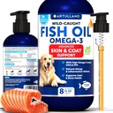 Omega 3 Fish Oil for Dogs - Better Than Salmon Oil - ihon ja takin puolustus Nestemäinen täydentää Allergia Relief - Korkea EPA & DHA kuivuuden, liikkuvuus, kutina, Joint & Bone Health Support - 8 FL OZ