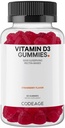 Koodi D3-vitamiini Gummy-vitamiini, D3-vitamiini 5000 IU Gummie Kolekalsiferoli 125 mikrog - 2-kuukautinen tarjonta - pehmeä Pektiini-pohjainen, eläinten liivate-vapaat vitamiinit Gummy, mansikka, Gluteeniton - 60 Gummia