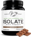 Muscle Feast Grass-Fed Whey Protein Isolate, All Natural Hormone Free Pasture Raised, Whey Isolate Protein Powder for Miehet ja naiset, Puhdas, Gluteeniton, Herkullinen Isolate Protein - suklaa, 1lb