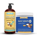WONDER PAWS Omega Max Fish Oil Plus Daily Multivitamiini purukumia - koira Joint Health, ihon Kosteus, Immuniteetti Tuki & Päivittäinen hyvinvointi - Omega Max 16 Ounces - Multivitamiini 60 purukumia
