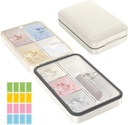 Restree Weekly Pill Organizer, Magneettinen Kosteus Proof Pill tapauksessa, suuri kapasiteetti matka pilleri laatikko sisällä selkeä Lid vitamiinit, lisäravinteet, ja päivälääkkeet 8 Osasto (valkoinen)