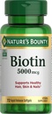 Nature's Bounty Biotin 5 000 mikrog Caps, 72 lla