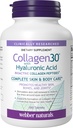 Webber Naturals Collagen30 hyaluronihappo, Bioaktiivinen Collagen Peptides, 180 tablettia, auttaa vähentämään silmien ryppyjä ja hieno kasvolinja, ei GMO
