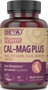 DEVA Vegan Cal MAG Plus Plus täydennysosa, jossa on kalsiumia, magnesiumia, sinkkiä, Boronia, C-vitamiinia, D & K: ta, 90 tablettia, 12- pakkaus