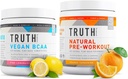 Totuus ravitsemus Natural urheilija harjoitus pino - Vegan BCAA (Pink Lemonade) + Natural Preworkout (Orange Tangerine)
