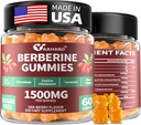 Berberiini Ceylon kaneli Gummies - 1500 mg berberiini HCI täydentää kromi, turmeerinen ja maito Thistle - immuuni tuki - naisten ja miesten - 60 sokerittomia Gummies