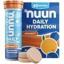 Nuun Immuniteetti Elektrolyyttitabletit D-, C-, E-, & A-, inkivääri, Elderberry, Magnesium & 4 Muut Essential Elektrolyytit, Vegan, Mustikka Tangeriini, 8 pakkaus (80 Servings yhteensä)