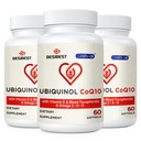 Ubiquinol CoQ10-600mg-Softgel, Active Coq10 Ubiquinol Supplement E & Omega 3, 6, 9, High Absorption-Coenzyme-Q10, Tehokas antioksidantti energiantuotantoon, testattu, 180 Count