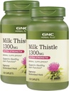 GNC Herbal Plus Milk Thistle 1300mg, Twin Pack, 120 Caplets per pullo, tukee terve maksan toiminta