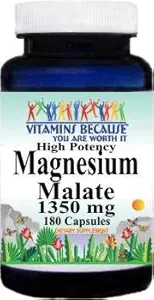 Korkea teho Magnesiummalaatti 1350 mg 180 kapselia Ruokavalion täydennys tarjoilu Koko 3 kapselia