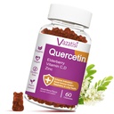 Quercetin Gummies, kvarcetiini C-vitamiinisinkin, bromaiinin, vaniljan ja D-vitamiinin kanssa, immuunituki Aikuiset Lapset, Naiset Miehet, 60 Gummie Chewable