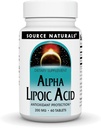 Source Naturals Alpha Lipoic Acid 200 mg tukee terveellistä sokeriaineenvaihduntaa, maksan toiminta & energiantuotanto - 60 tablettia
