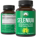 Seleenilisä, jossa on 25+ kasviksia ja hedelmiä Max Imeytyminen. Puhdas Selenium Vegan kapselit immuunijärjestelmän, kilpirauhasen tuki, sydämen terveys, eturauhasen tuki. 30 pilleriä