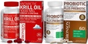 Bronson Probiootti 50 miljardia PMY + Prebiootti Apple Polyfenolit & Ananas Fruit Extrac Antarktis Krill Oil 1000 mg kanssa Omega-3s EPA DHA