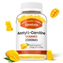 Asetyl L-Carnitine Gummies, L-Carnitine Supplement for Women & Men, Nutrition Supplement for Boost Energy, Immuniteetti & Brain Health, Vegan, non-GMO, Mango Flavor, 60 Count