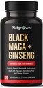 Natgrown Black Maca Root + Panax Ginseng Powder Capsules 1500 mg Black Perun Maca Root & Korean Panax Ginseng täydentää miesten ja naisten - Vegaani pillereitä (120 Count)