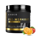 Kaged Pre Treenout Powder Pre-Workout Elite for Men & Women, High Stimulant for Energy, Focus, Pumput, L-Citrulline, Beta Alanine, Creatiini & 388mg of Organic Comfeine, Orange Mango