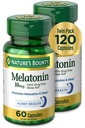 Nature's Bounty Melatoniini, Edistää rentoutumista ja uniterveyttä, 10mg, kapselit, 60 Ct (2 pakkaus)