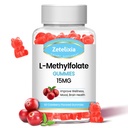 L-Metyylifolaatti 15 mg & Metyyli B12 Gummies, Folaatti- täydennysosa aivojen terveyttä, mielialaa ja immuniteettia, DNA-synteesi & korjaus, sokeriton, vegaaninen, karpalomaku, 60 kreivi
