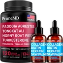 Liquid Collagen Biotin (2pk) ja Fadogia Tongkat Ali (1pk) Supplement Bundle - Voimakas vitamiineja hiukset, iho, kynnet, sydän, energia, & Testosteroni tuki - ei-GMO, Vegan