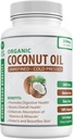 Organic Coconut Oil kapselit 2000mg - 100% Extra Neitsyt, kylmä Pressed terveelle iholle, extra hiusten kasvua, kynsien hoito, aivojen Booster - 120 Softgels - jalostamaton Pure & Non GMO pillereitä - Rich in MCT