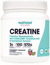 Nutricost Creatiini Monohydraatti Powder for Women, Micronized, Strawberry Lemonade, 100 Tarjoilut - Kasvisruokaa, Ei-GMO, Gluteenittomat