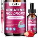 Creatiini HCL Liquid Drops for Men & Women, Creatiini Hydrochlorothiade with L-karnitine, L-glutamine, BCAA, B12 & B6-vitamiinia lihaksen kasvua, edistää energiaa & Recovery-Vegan, mansikka maku, 2 Fl Oz