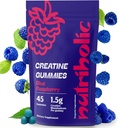 Kreatiini Monohydraatti Gummies miesten ja naisten - Helppo Digest, Vegan, Gluteeniton, ei-GMO, 1,5 g Creatiini per Gummy - 45ct (45 Count, Sininen Vadelma)