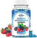 Kreatiini Monohydraatti Miehet ja naiset, purukumi Creatiini Monohydraatti kanssa B12-vitamiinin lihasten kasvua & Recovery-Vegaani, sekoitettu marja maku, 60 Gummie