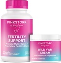 Vaaleanpunainen Stork Hedelmällisyys Lisäravinteet naisille ja Wild Jam Cream tukemaan Conception ja Hormonitasapaino, Inositol, Ashwagandha, Vitex, ja Folate - Duo